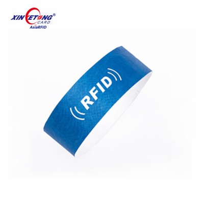 disposable waterproof 13.56MHZ F08 RFID PAPER tyvek Wristband-Silicone Wristband